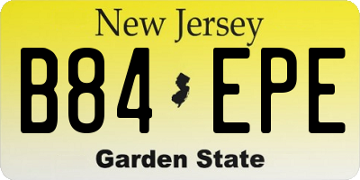 NJ license plate B84EPE