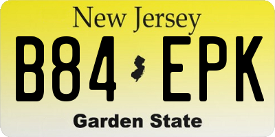 NJ license plate B84EPK