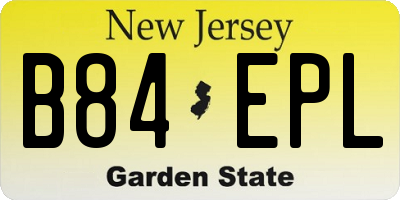 NJ license plate B84EPL