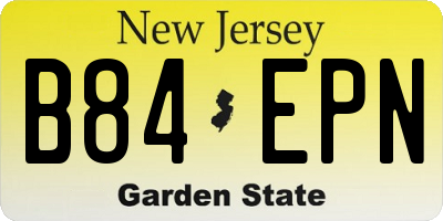 NJ license plate B84EPN
