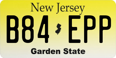 NJ license plate B84EPP