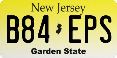 NJ license plate B84EPS