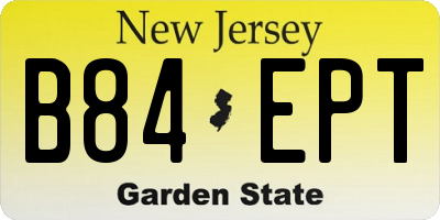 NJ license plate B84EPT