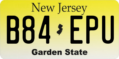 NJ license plate B84EPU