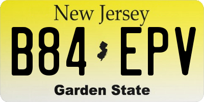 NJ license plate B84EPV