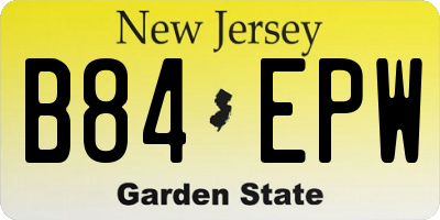 NJ license plate B84EPW