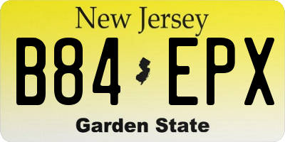 NJ license plate B84EPX
