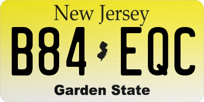 NJ license plate B84EQC