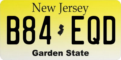 NJ license plate B84EQD