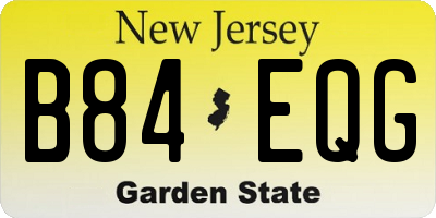 NJ license plate B84EQG