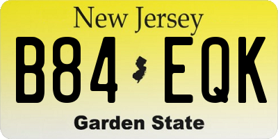 NJ license plate B84EQK