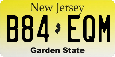 NJ license plate B84EQM