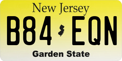 NJ license plate B84EQN