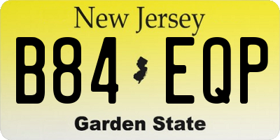 NJ license plate B84EQP
