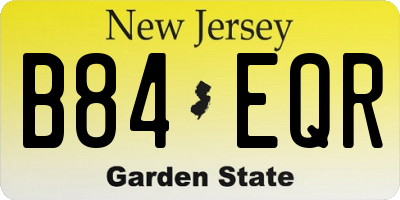 NJ license plate B84EQR