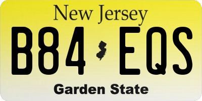 NJ license plate B84EQS