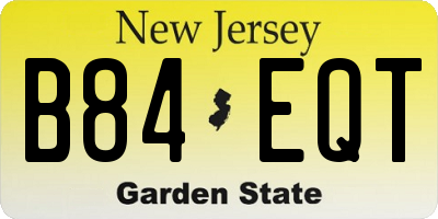 NJ license plate B84EQT