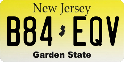 NJ license plate B84EQV
