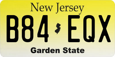 NJ license plate B84EQX