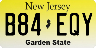 NJ license plate B84EQY