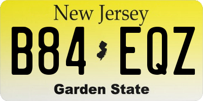 NJ license plate B84EQZ