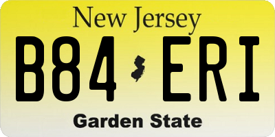 NJ license plate B84ERI