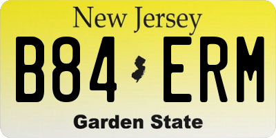 NJ license plate B84ERM