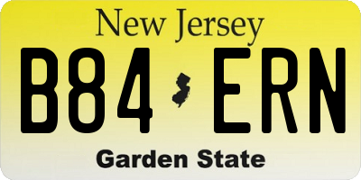 NJ license plate B84ERN