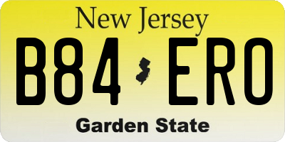 NJ license plate B84ERO