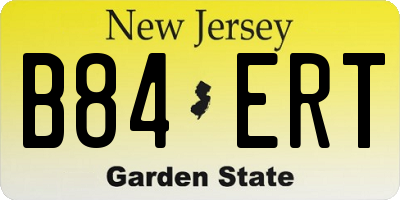 NJ license plate B84ERT