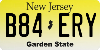 NJ license plate B84ERY