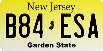 NJ license plate B84ESA