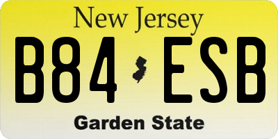 NJ license plate B84ESB