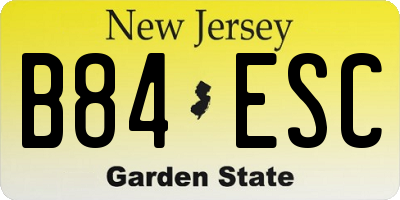 NJ license plate B84ESC