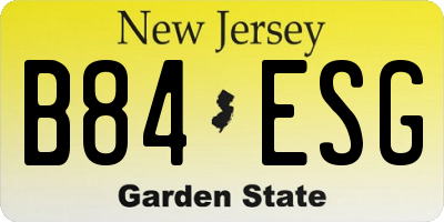 NJ license plate B84ESG