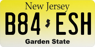 NJ license plate B84ESH