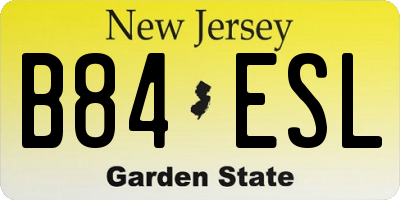 NJ license plate B84ESL