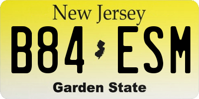 NJ license plate B84ESM