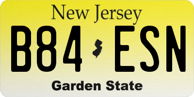 NJ license plate B84ESN