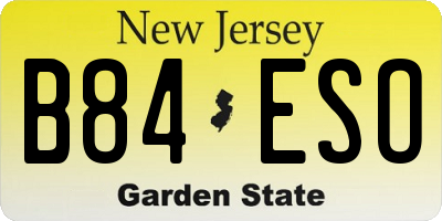 NJ license plate B84ESO