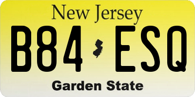 NJ license plate B84ESQ