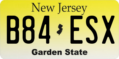 NJ license plate B84ESX