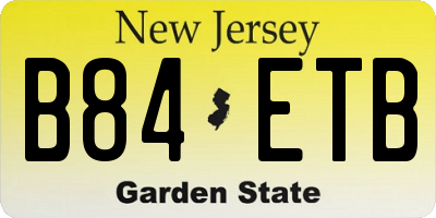 NJ license plate B84ETB