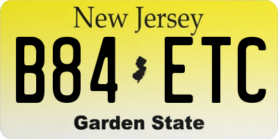 NJ license plate B84ETC