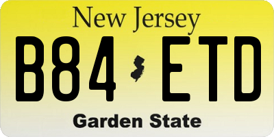 NJ license plate B84ETD