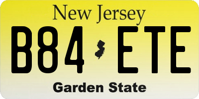 NJ license plate B84ETE