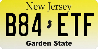 NJ license plate B84ETF