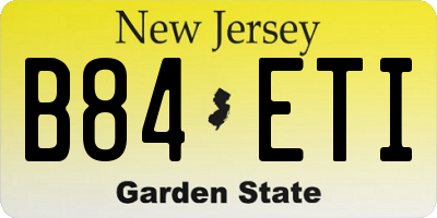 NJ license plate B84ETI