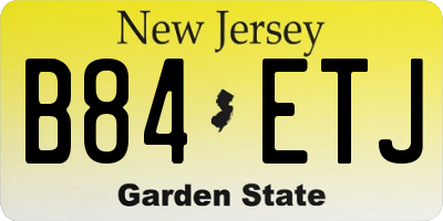 NJ license plate B84ETJ