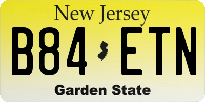 NJ license plate B84ETN